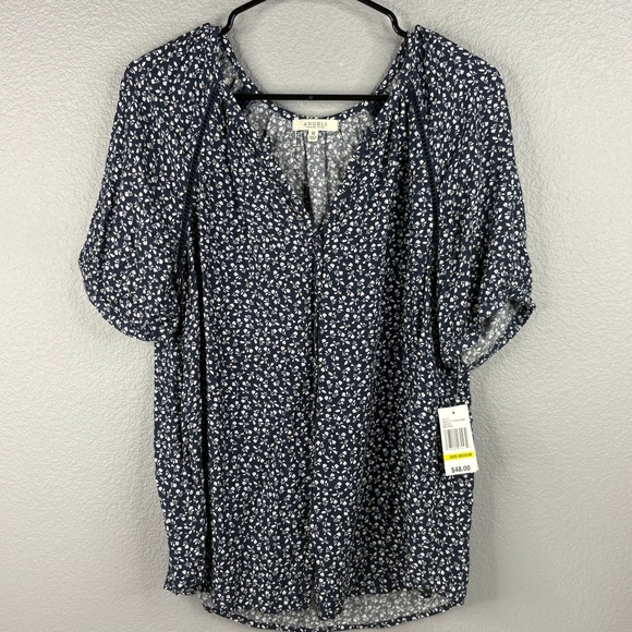 Angels Tops - Angels Indigo Floral Blouse